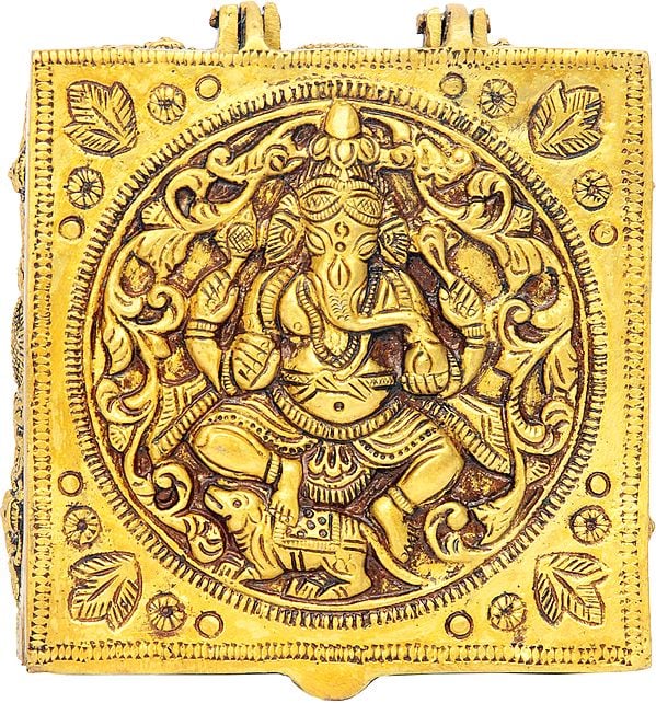 4" Lord Ganesha Box In Brass | Handmade | Made In India