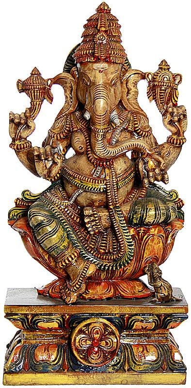 Four Armed Seated Ganesha