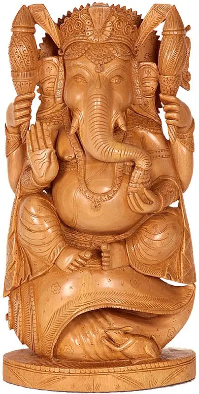 Lord Ganesha Seated on Conch
