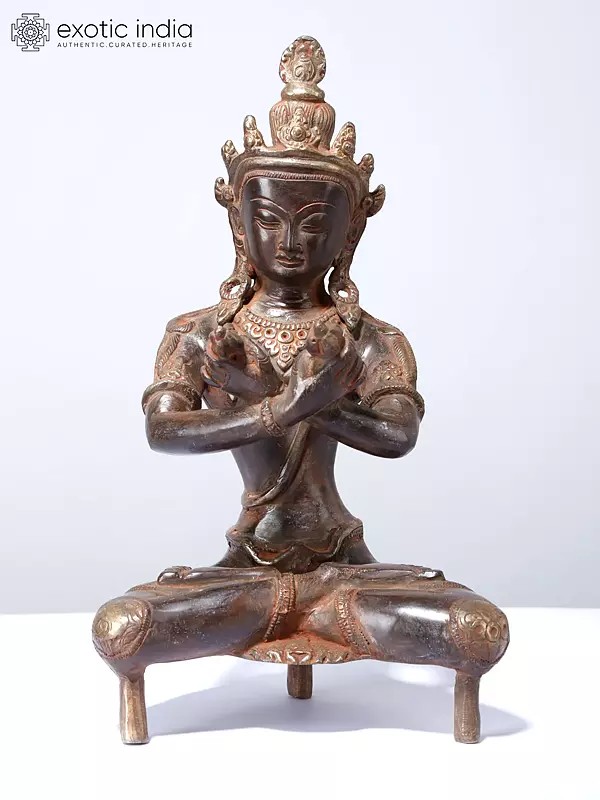 10" (Tibetan Buddhist Deity) Primordial Buddha - Vajradhara In Brass | Handmade | Made In India