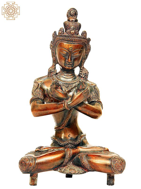 10" (Tibetan Buddhist Deity) Primordial Buddha - Vajradhara In Brass | Handmade | Made In India