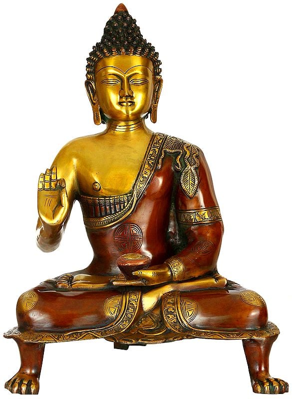 20" Buddha in Vitark Mudra In Brass | Handmade | Made In India