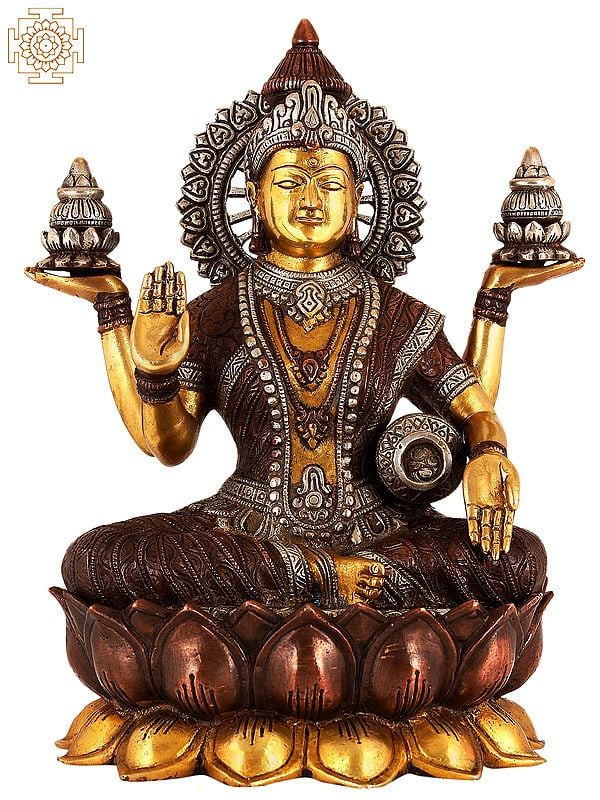12" Statue of Goddess Ganga in Brass | Handmade Religious Figurine