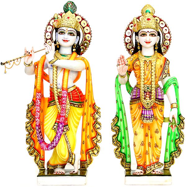 Marble Images of Radha and Krishna