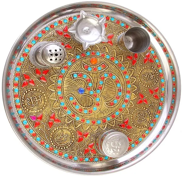 Om (AUM) Puja Thali