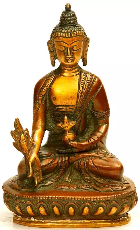 5" Medicine Buddha Sculpture in Brass | Handmade | Made in India