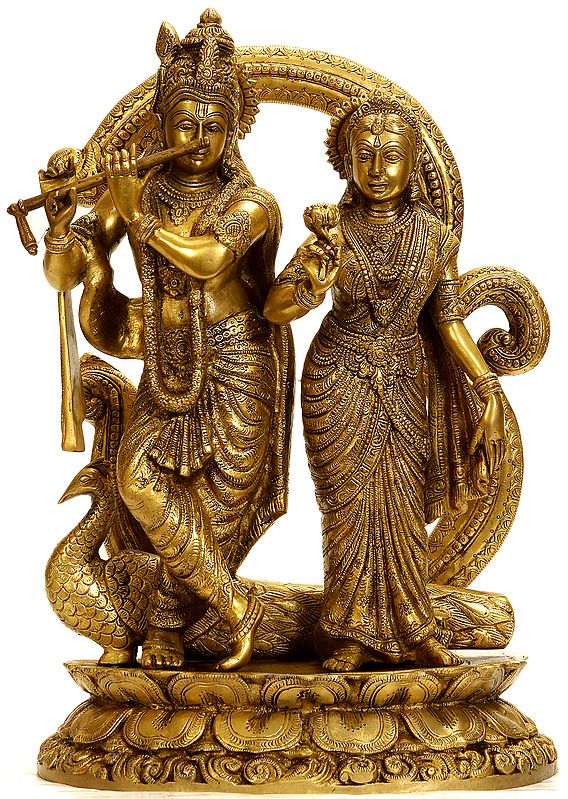 Radha and Krishna Pervading the Sacred Syllable AUM