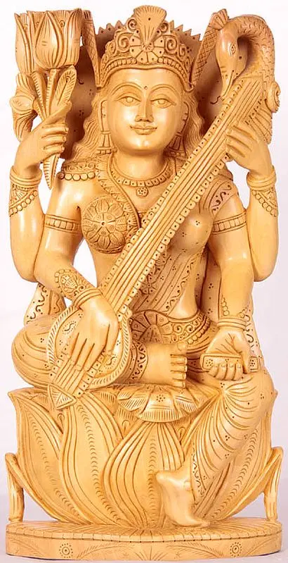 Goddess Saraswati Playing Veena