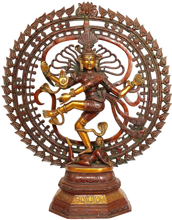 30" Large Size Nataraja in OM (AUM) In Brass | Handmade | Made In India