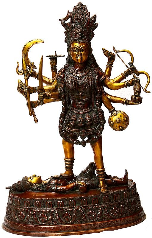 26" Mother Goddess Kali In Brass | Handmade | Made In India
