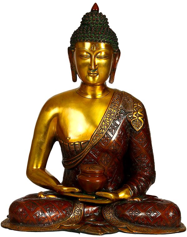 23" The Buddha in Dhyana Mudra In Brass | Handmade | Made In India