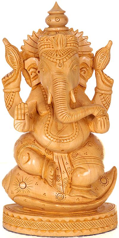 Lord Ganesha Seated on Conch