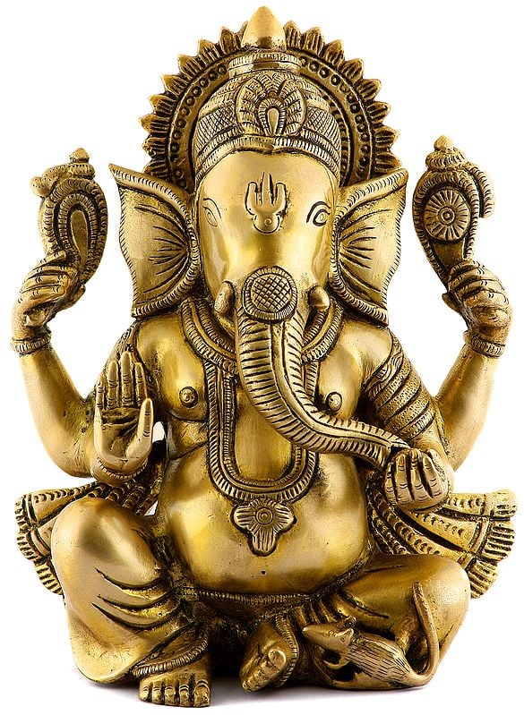 Lord Ganesha Enjoying Modak