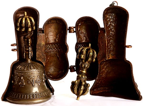 Ashtamangala and Om Mani Padme Hum Bell Dorje with Case