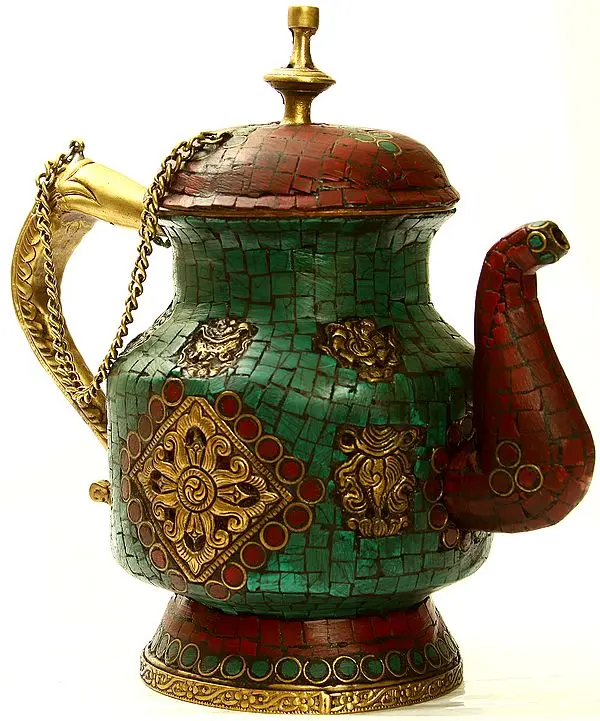 Monastery Kettle with Auspicious Symbols