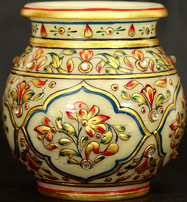 The Auspicious (Ghata) Pot Decorated with Floral Motif