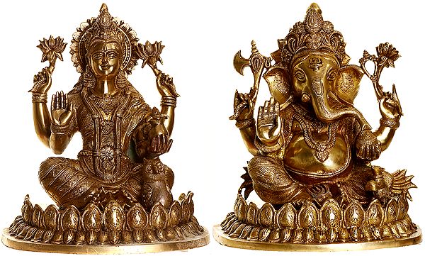 Goddess Lakshmi and Lord Ganesha