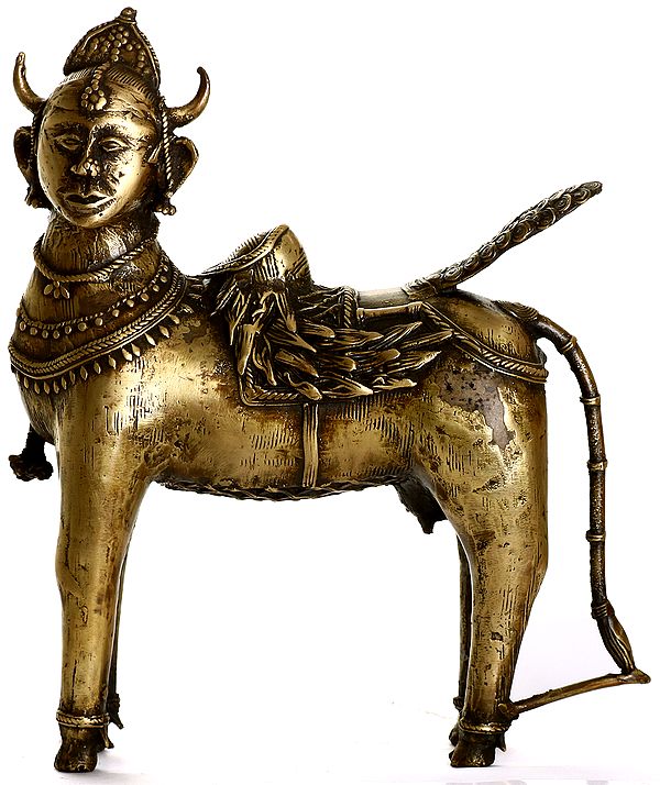 Kamadhenu  - The Wish-Fulfilling Divine Cow (Tribal Sculpture from Bastar)