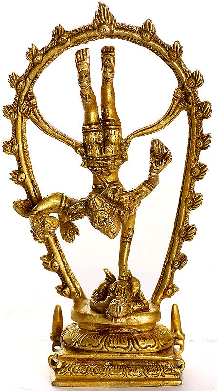 6" Shri Shiva Tandava Statue in Brass | Handmade | Made in India