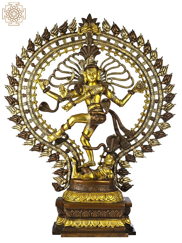27" Triple Hued Nataraja In Brass | Handmade | Made In India