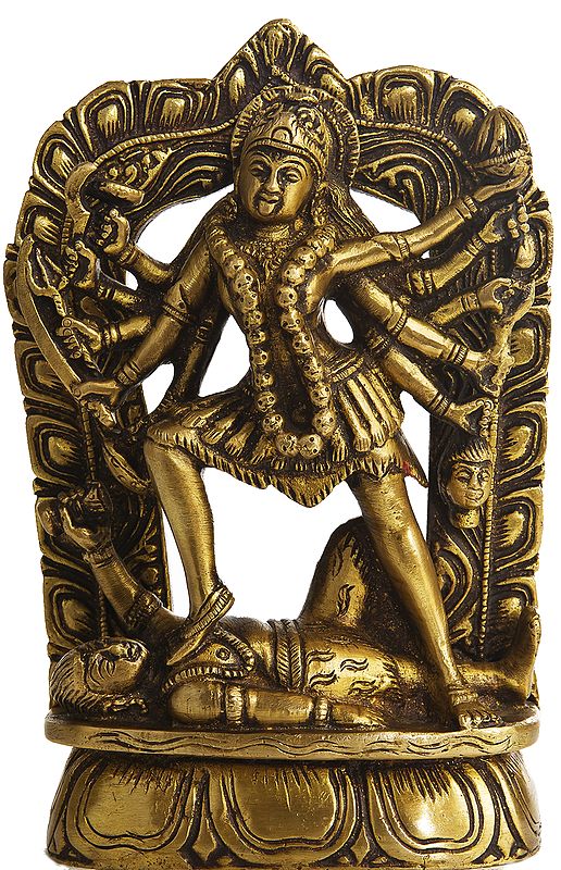 6" Mother Goddess Kali Statue in Brass | Handmade | Made In India