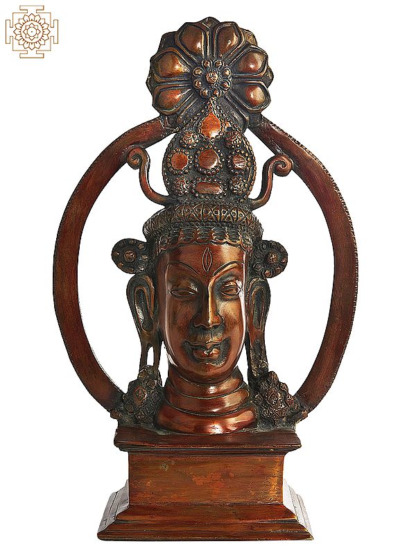 14" Tribal Shiva Head In Brass | Handmade | Made In India