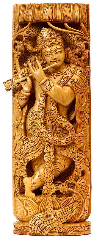 Radha Krishna Handcrafted Column (Double-Sided Statue)