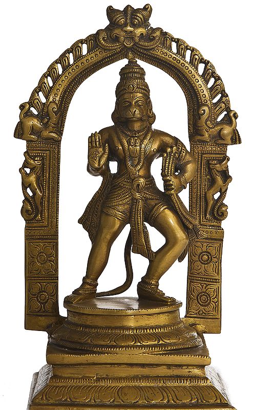 Lord Hanuman with Yali, Makara Aureole and Kirtimukha Atop