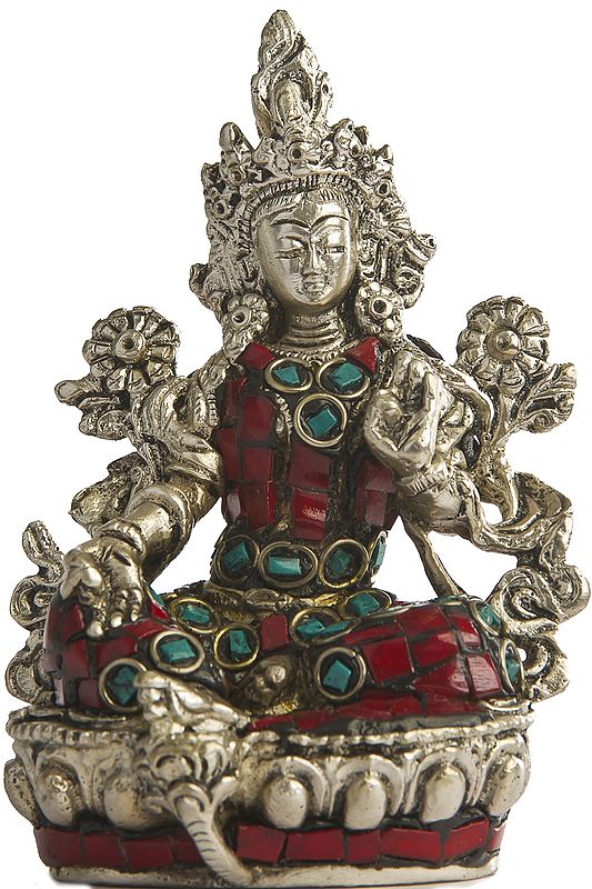 Tibetan Buddhist Goddess Green Tara (Small Sculpture)