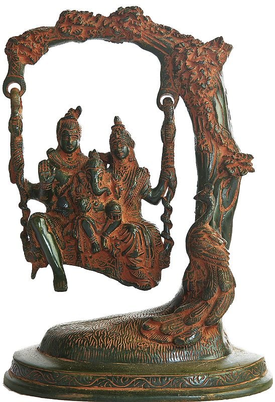 Shiva Swings with Parvati and Ganesha