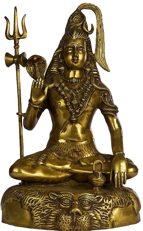 18" Bhava Shiva (A Particularly Beneficent Aspect) In Brass | Handmade | Made In India