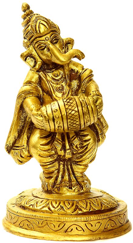 Lord Ganesha Playing Drum