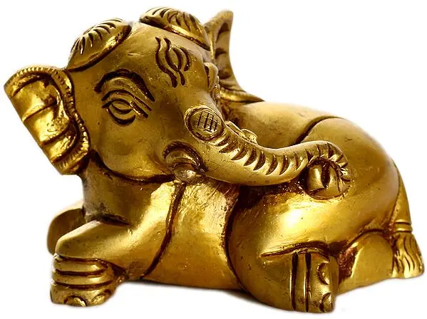 2" Baby Ganesha In Brass | Handmade | Made In India
