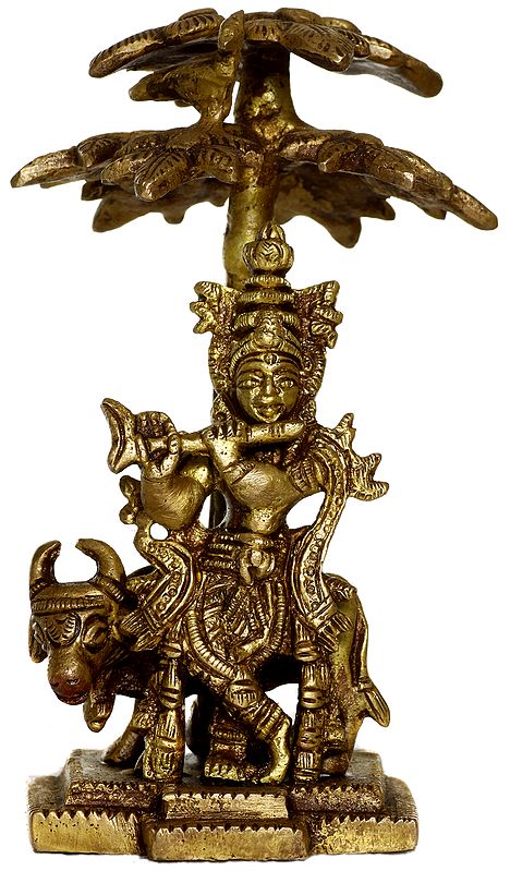 Fluting Krishna under Kadamba Tree (Small Sculpture)