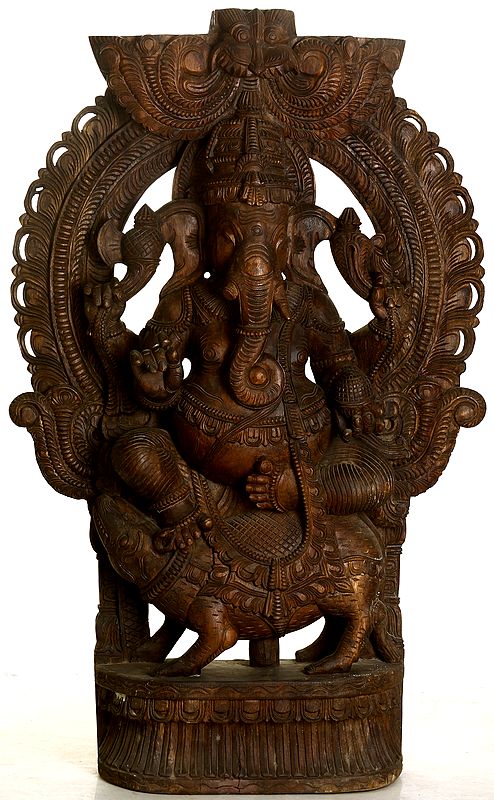 Four Armed Ganesha Seated on Rat