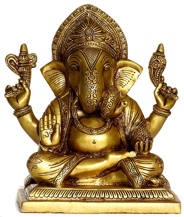 Lord Ganesha in Abhaya-Mudra