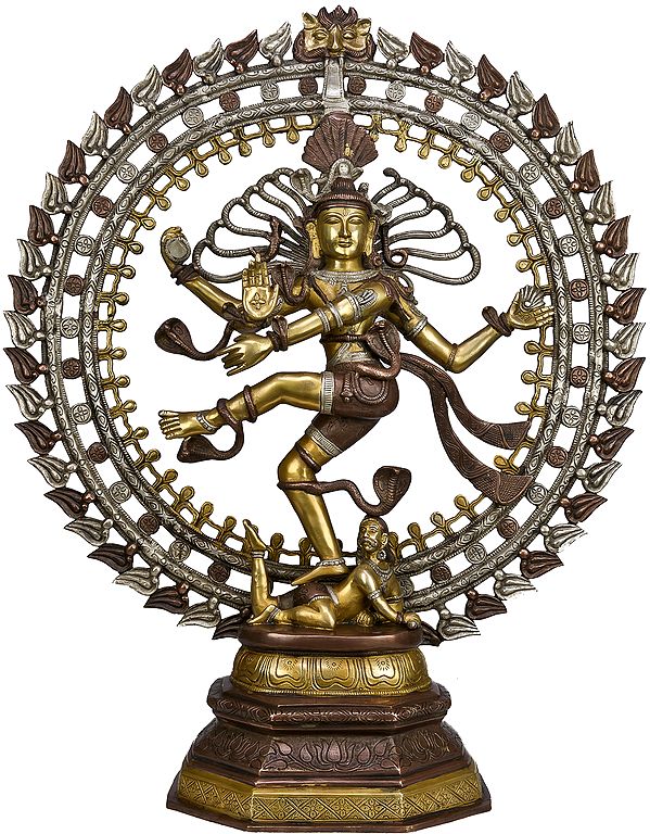 25" Triple Hued Nataraja In Brass | Handmade | Made In India