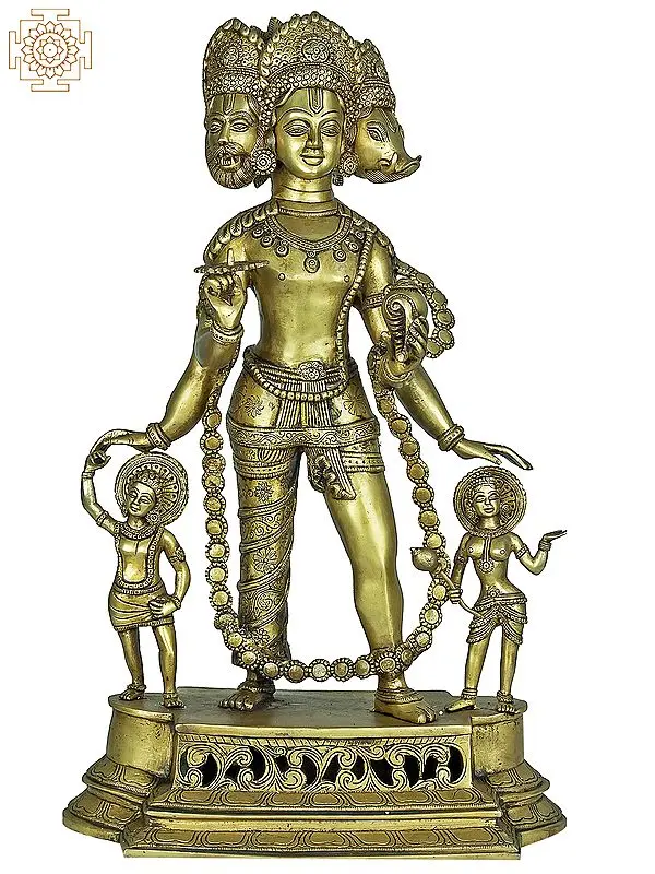 24" Vishnu Vaikuntha In Brass | Handmade | Made In India