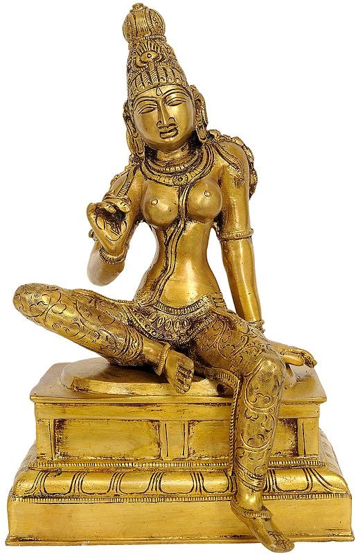 10" Parvati in Lalita Roop: Beauteous Aspect In Brass | Handmade | Made In India