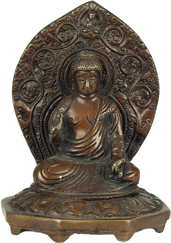Lord Buddha Seated on Chowki in Abhaya Mudra