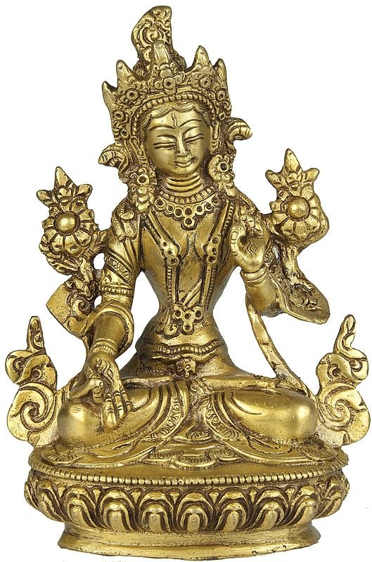 Tibetan Buddhist Goddess White Tara - Protects from Danger, Distress and Bestows a Long Life on Her Devotees