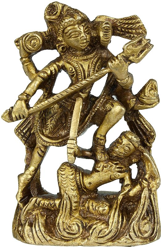3" Andhakasuravadha Leela of Lord Shiva In Brass | Handmade | Made In India