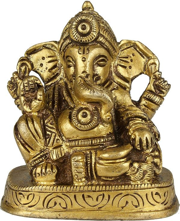 Lord Ganesha in Abhaya Mudra (Small Sculpture)