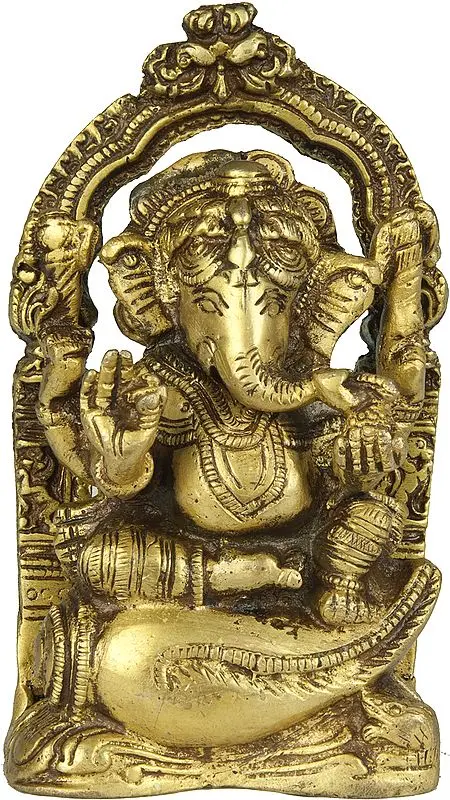 Lord Ganesha Seated on Conch