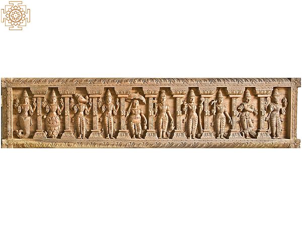 Dashavatara - Ten Incarnations of Lord Vishnu (From Left - Matshya, Kurma, Varaha, Narasimha, Vaman, Parashurama, Rama, Balarama, Krishna and Kalki)