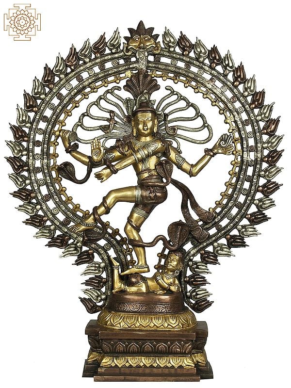 28" Triple Hued Nataraja In Brass | Handmade | Made In India