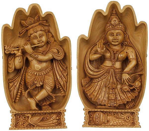 Radha Krishna (Carved in Hands)