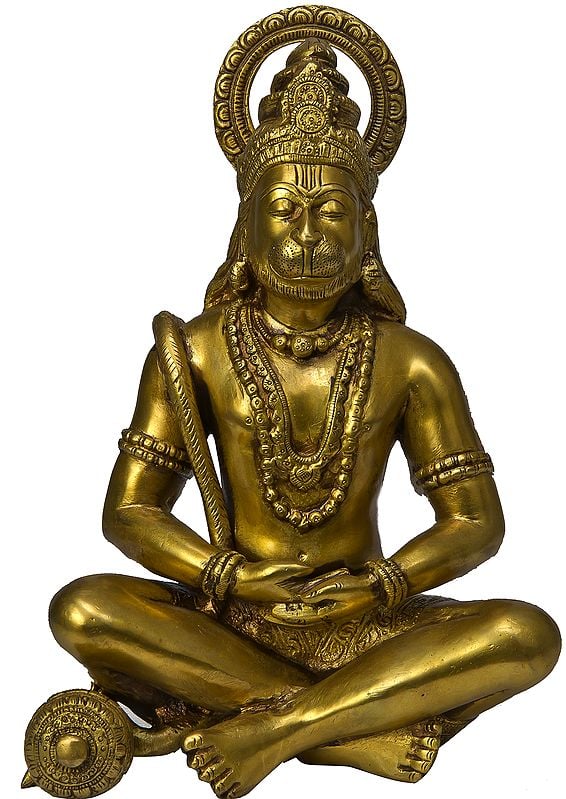 11" Lord Hanuman as Yogachara In Brass | Handmade | Made In India