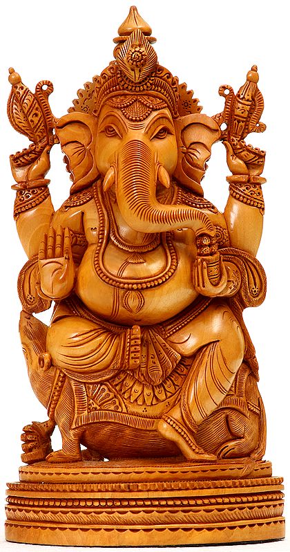 Lord Ganesha Seated Granting Abahya