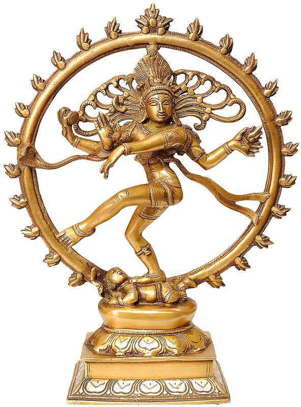13" Brass Nataraja Sculpture - King of dancers | Handmade | Made in India